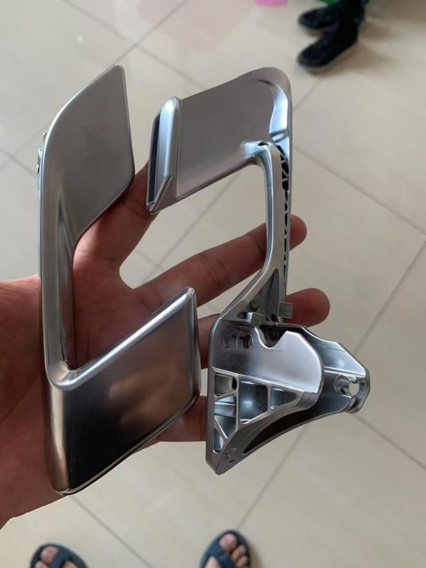 The handle inside the car door
